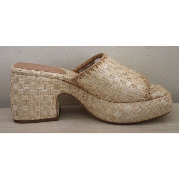 Circus NY x Sam Edelman Women Sz 9.5M Bleached Beechwood Raffia Ilyse Sandals - Picture 4 of 11